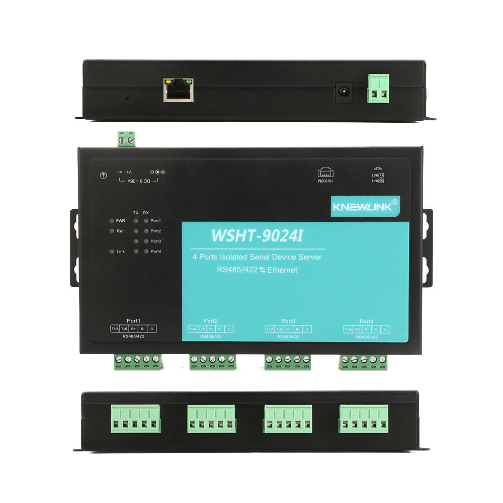 WSHT-9024I工业级4路RS485/422隔离型MODBUS网关串口服务器