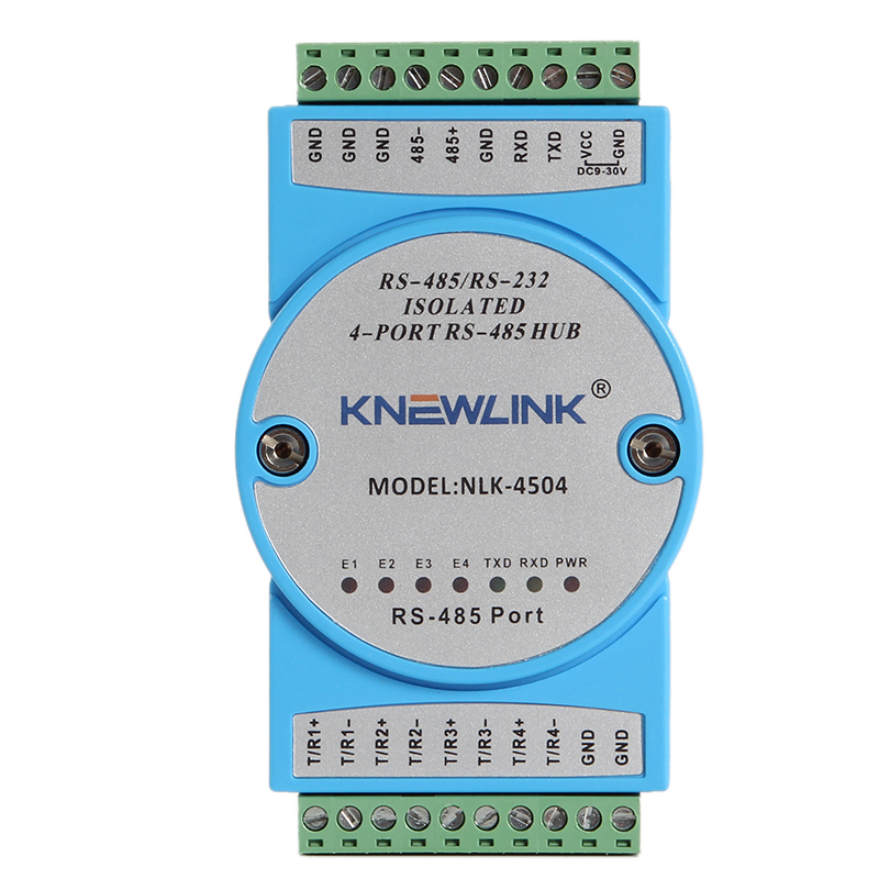 工业级导轨式4路RS485隔离集线器
